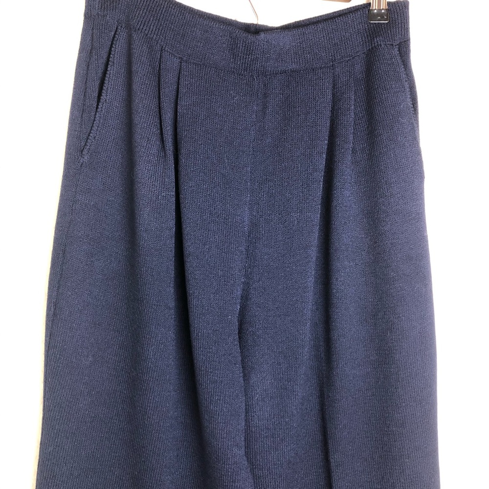 St. John Basic Navy Blue Knit Pants - image 1